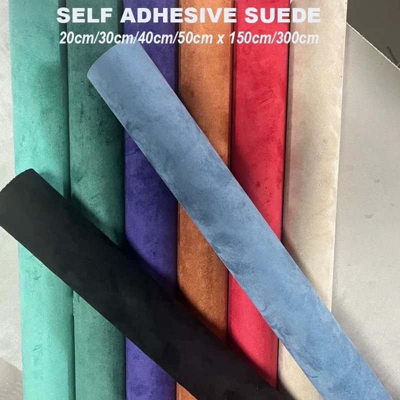 【セール中】自己粘着スエードレザーブラックスエード手芸車両ドアパネル屋根ABピラーセンターコンソール装飾