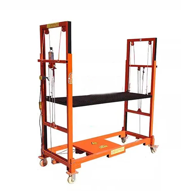 4m 6m 8m 300kg 500kg 折りたたみ式建設作業用はしご 移動式折りたたみ式携帯電動足場リフトプラットフォーム