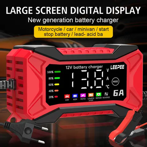 다리미 리튬 충전기 디지털 LCD 디스플레이 스마트 배터리 충전 자동차 배터리 충전기, 펄스 수리 EU/US 플러그, 14.6V 10A, 12V 10A