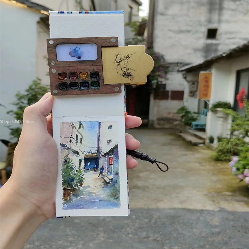 스케치북 산책 및 쓰기 수채화 책, 휴대용 스케치북, 간단하고 관대하며 멋진 스케치북, 여행 스케치북