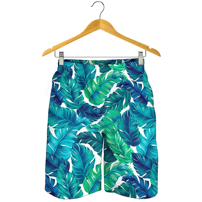 

Tropical Leaf Plants Hawaii Beach Rainbow Man Swimsuit Shorts Men 3D Printed Sexy Board Summer Swimming Trunks Street Swimwear