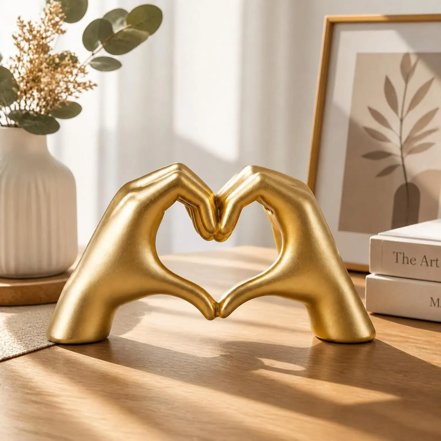San Casa Hand-in-Hand 3D Sculpture,Modern Decor for Desk Shelf Bedroom OfficeGift for Wedding Birthday Father’s Day Housewarming