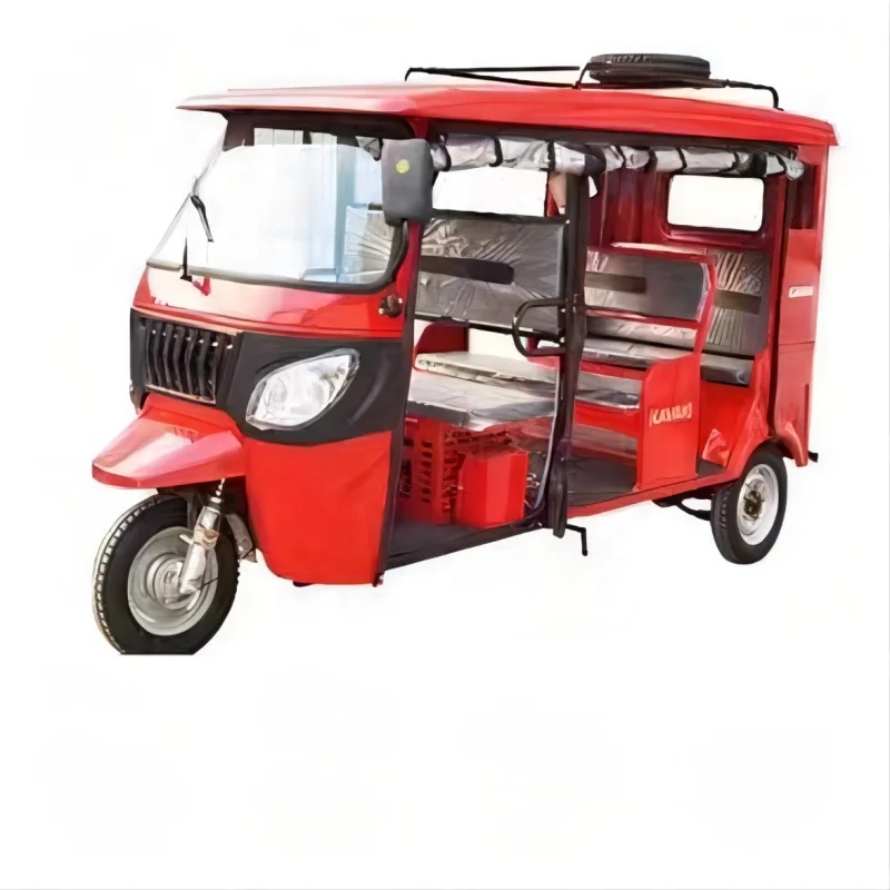 KAVAKI Chinese supply 3 wheels electric 200cc solar  petrol tuk tuk trike motorcycle gasoline passenger 7 to 9 people tricycle