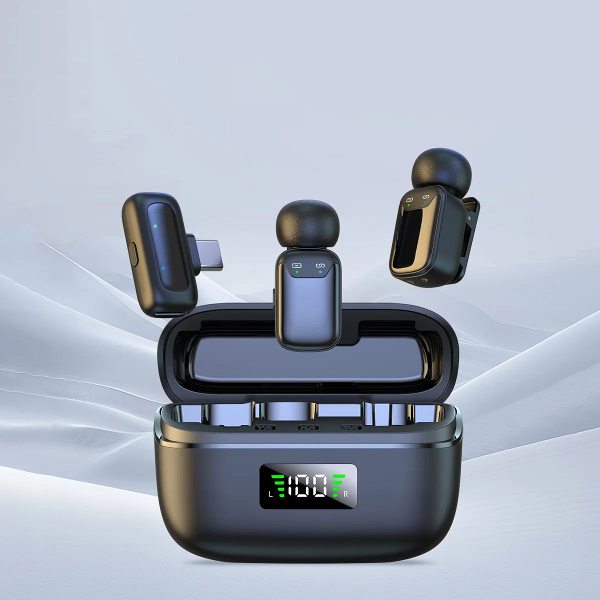 New H68 Mini Wireless Fingertip Lavalier Microphone Mobile Live Recording Radio Noise Reduction Bluetooth Microphone