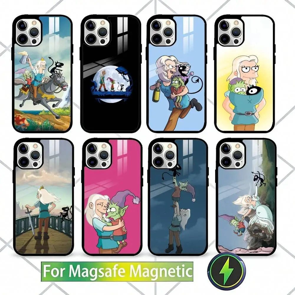 

D-D-Disenchantment Phone Case For iPhone17,16,15,14,13 Plus,Pro Max Magnetic For Magsafe Wireless Charging