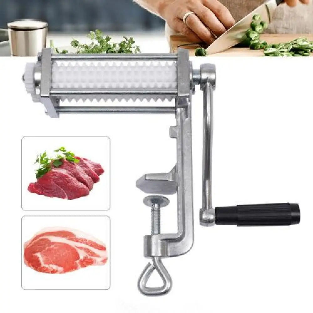 

Meat Tenderizer Hand Crank Flatten Butchers Tool Cuber Steak Machine KitchenTool