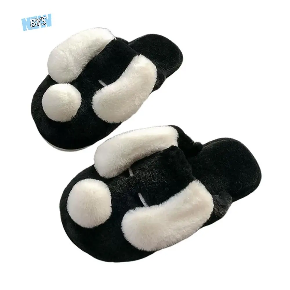 

Houseshoes Cartoon Plush Dog Slippers Soft Thicken Warm Winter Furry Slippers Thick Soled Cute Home Cotton Shoes Couple