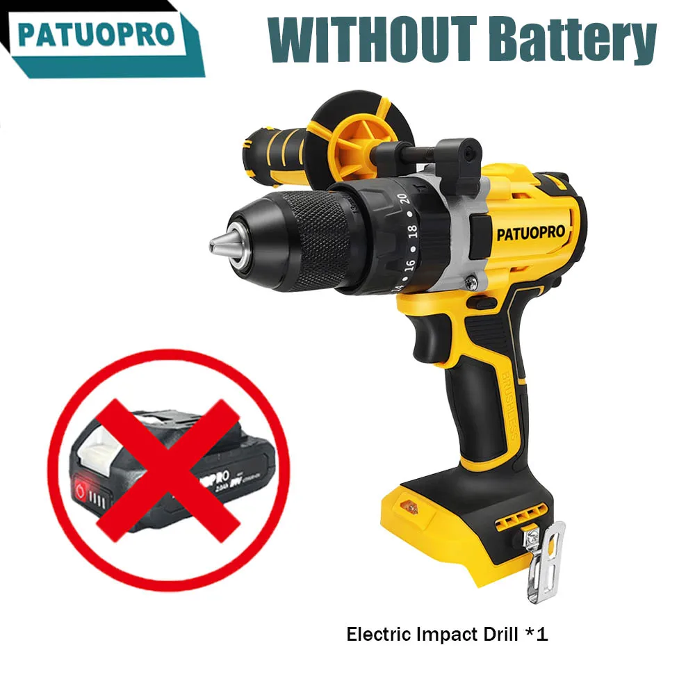 PATUOPRO Brushless Electric Hammer Drill Cordless Screwdriver Impact Drill For Makita 18v Battery(No Battery)No Stock In China