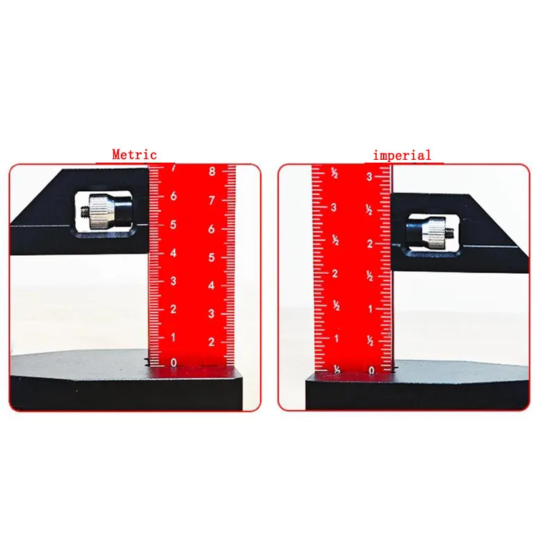 Universal Aluminum Height Gauge for Wood Trimmers and Routers Table Adjustment - Dual Scale Measurement, Height and Depth Gauge