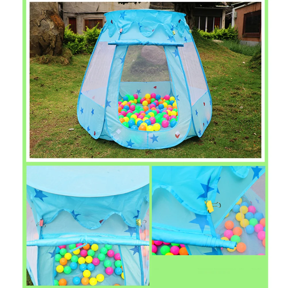 Crianças hexágono jogar tenda casa de jogo do bebê tenda casa para o jardim de infância azul durável superfície lisa fácil de limpar com sabão suave