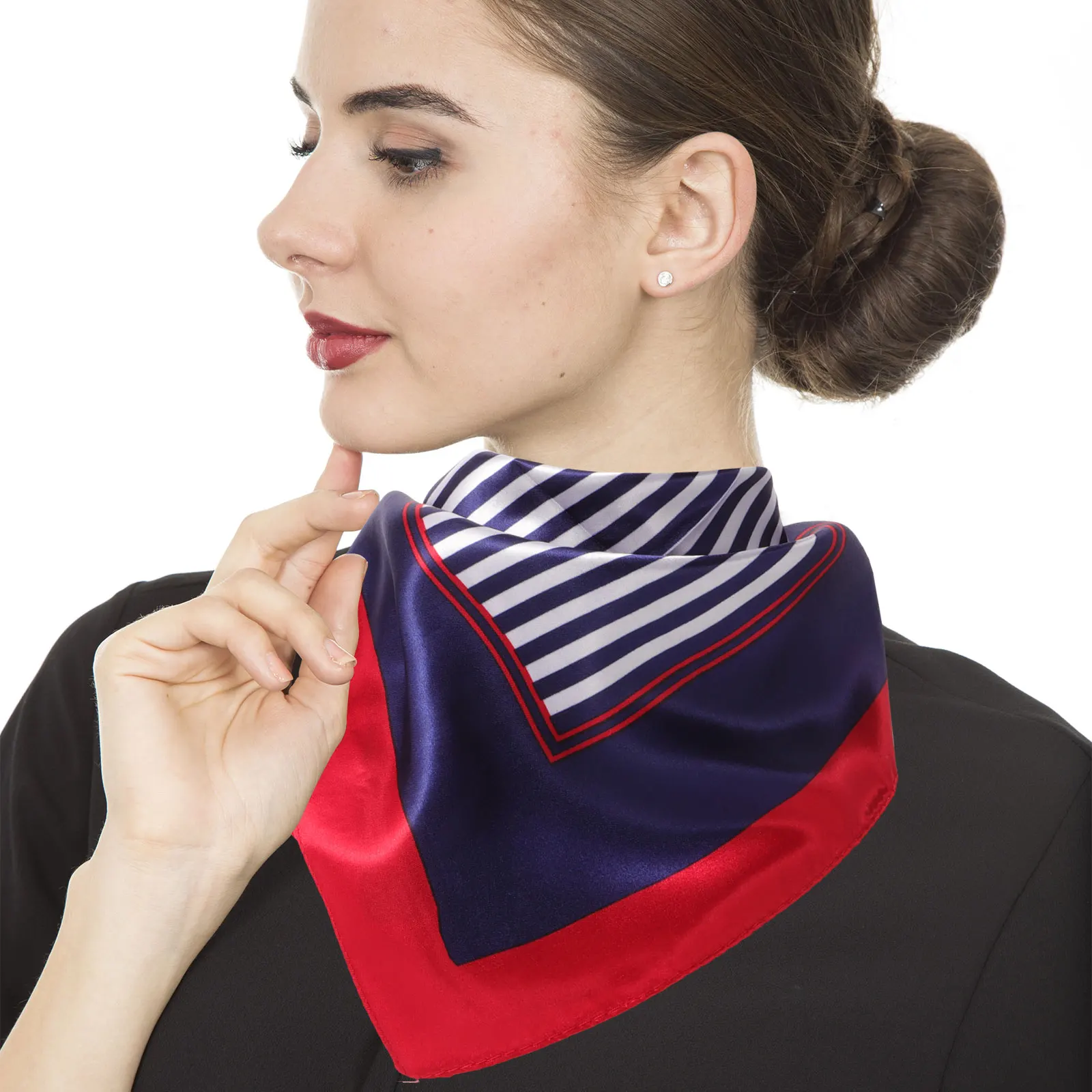 Stewardess Scarf Lightweight Ladies Satin Neck Scarves Women Girls Neckerchief Silk Scarf For Women Party Wedding Gift