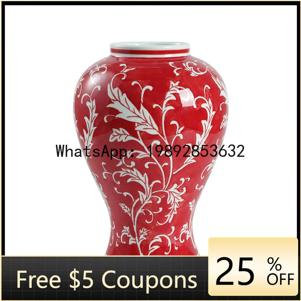 

Blue and White Porcelain Ceramic Vase Chinese Retro Decoration Porcelain Bottle Flower Vase Home Decoration Accessories