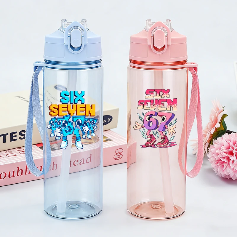 

Steal A Brainrot Kid Water Bottles with Straw Cute Anime Game Print Boy Sports Bottle Travel Handheld Lifting Rope Cup Xmas Gift