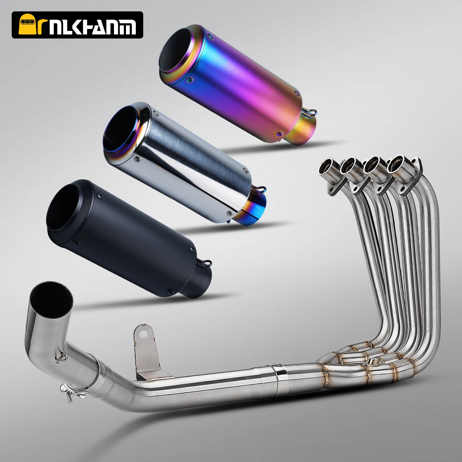 لتعديل نظام عادم الدراجة النارية VOGE RR500S مع نهاية أمامية من الفولاذ المقاوم للصدأ مع كاتم صوت SC لـ VOGE RR500S