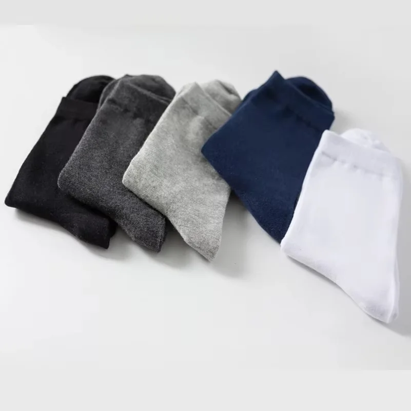10Pairs/Lot Men Combed Cotton Socks Black Casual Business Breathable High Quality Man Sock New For Male Plus Size EU38-48
