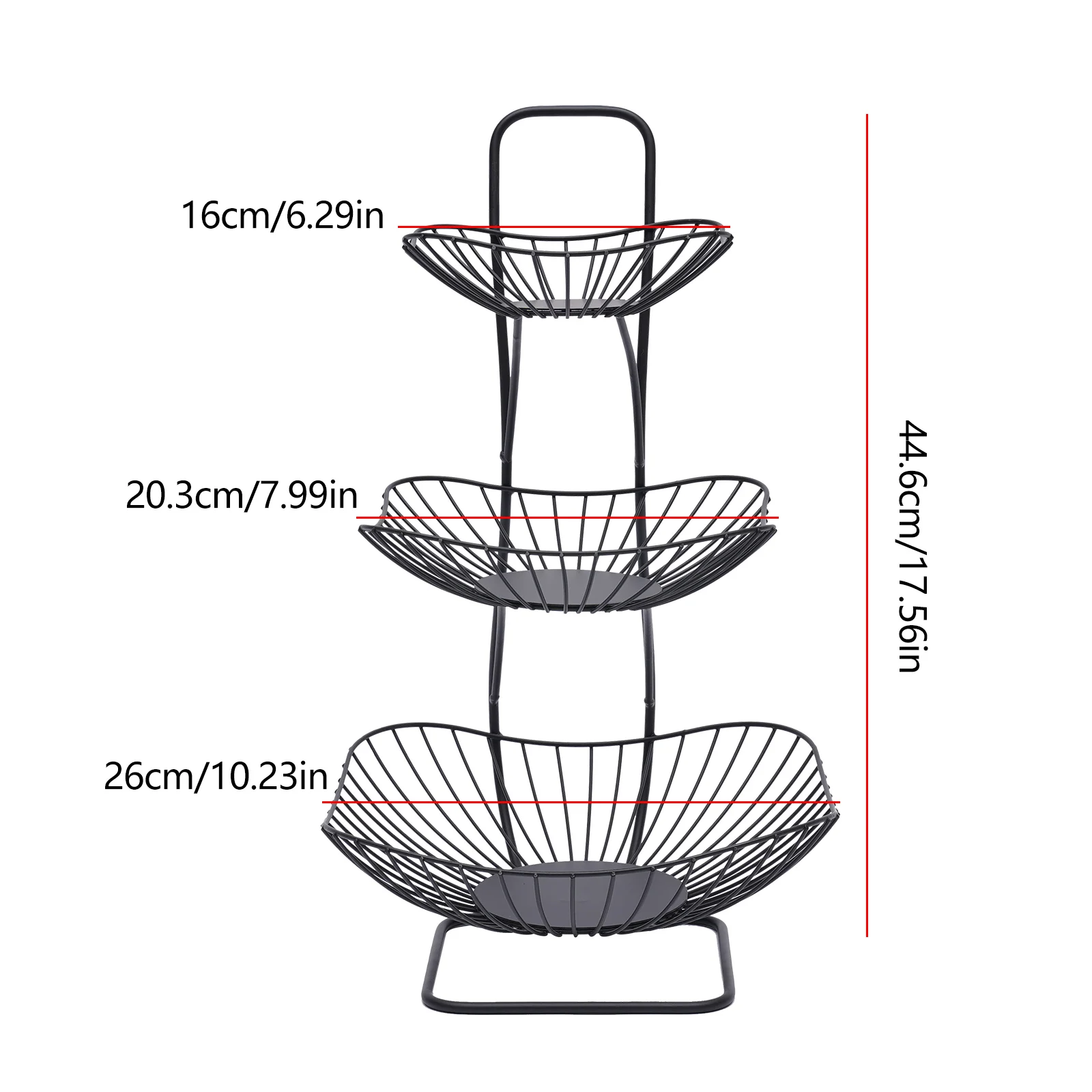 Imagem -04 - Fruit Plate e Vegetal Basket Holder Storage Stand Organizador Vegetal Preto Ouro 3-tier