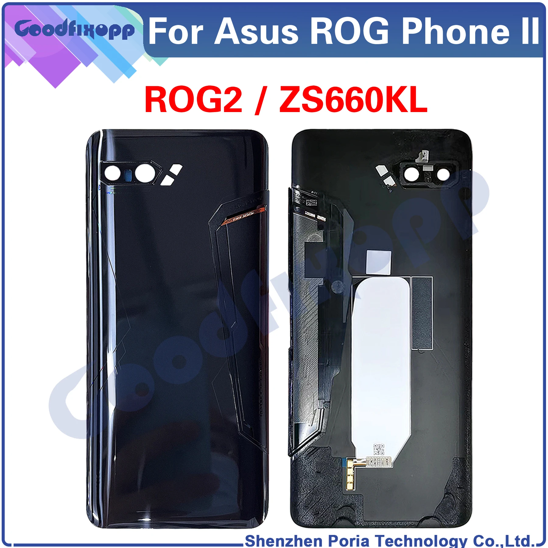 For Asus ROG 2 3 5 ZS660KL ZS661KS ZS673KS ROG2 ROG3 ROG5 Back Case Door Housing Battery Rear Cover Repair Parts Replacement