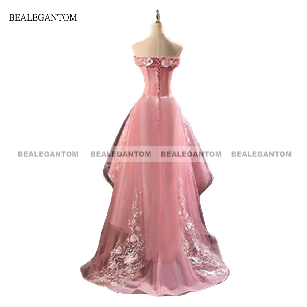 Bealegantom Prom Kleider Sexy Chiffon Lange Spitze Formales Abend Brautjungfer Party Kleider Robes De Soiree