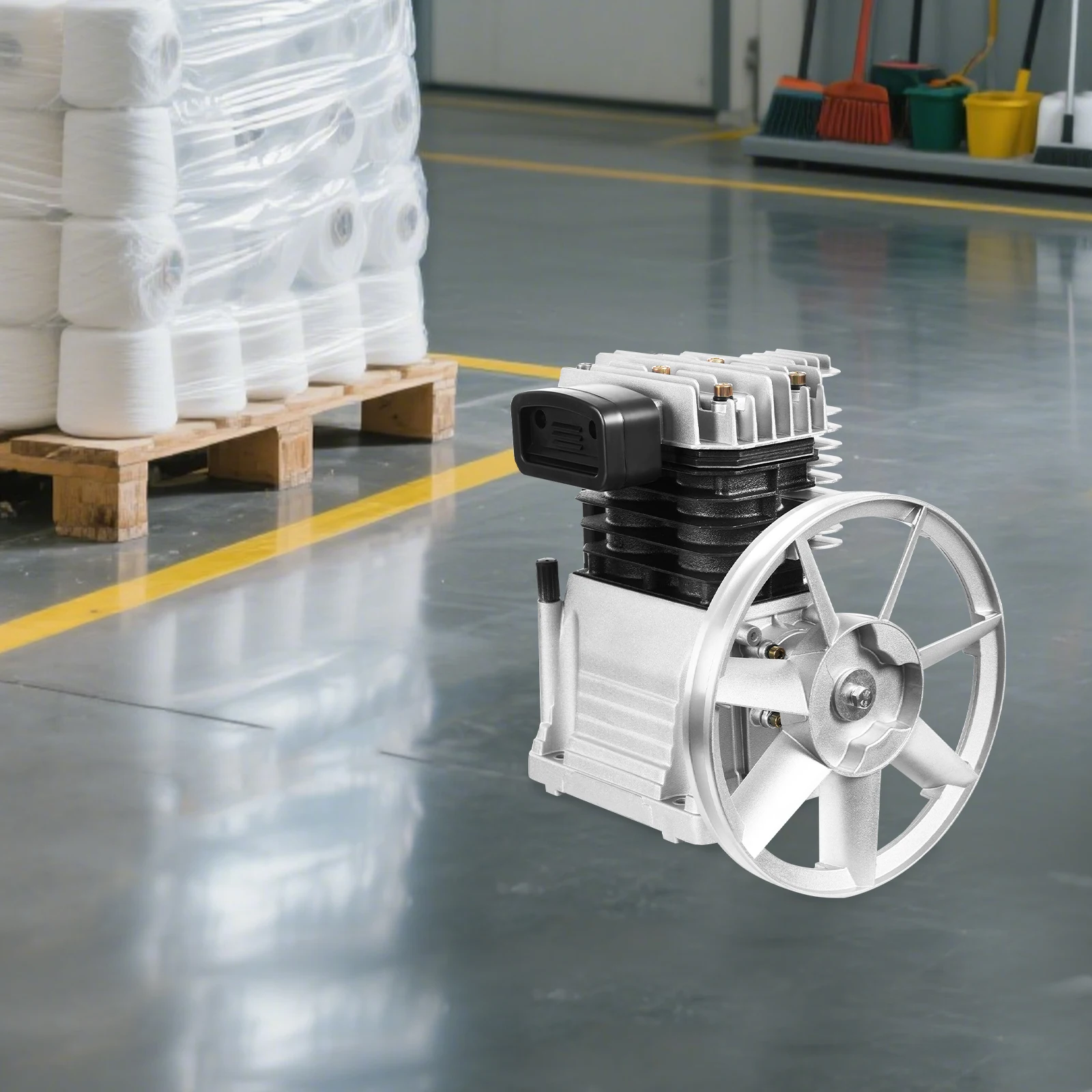 2065-3HP エアコンプレッサーポンプヘッド、単段ツインシリンダー、自動車修理、空気圧工具、産業用