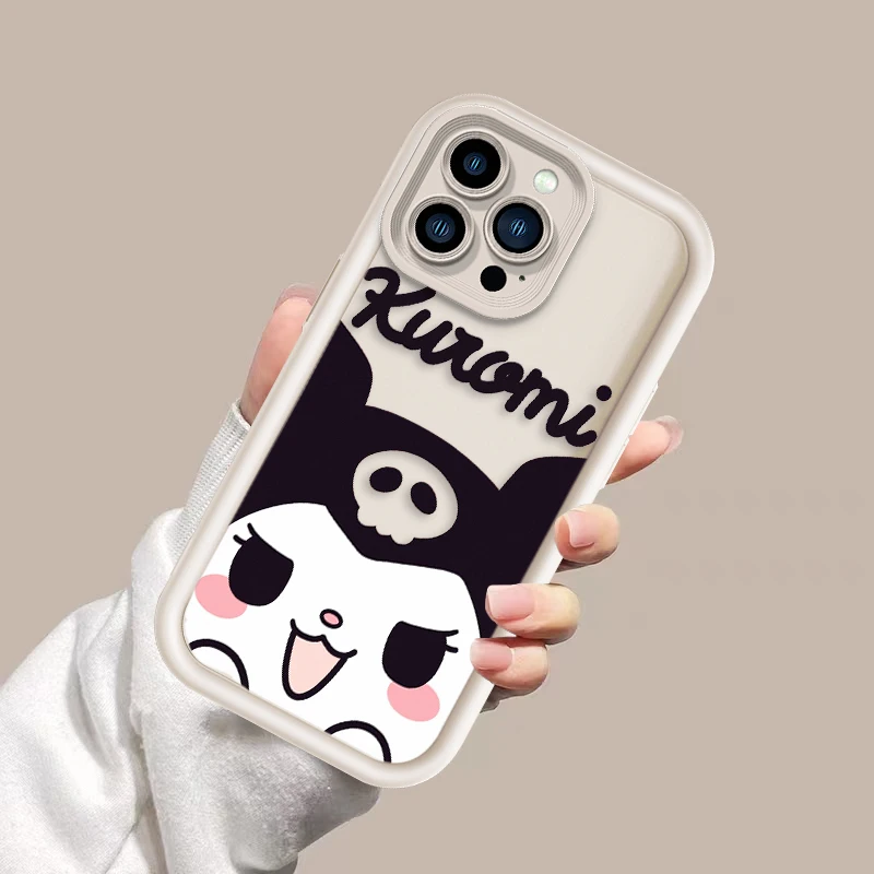 Cute Sanrio Kuromi For Apple iPhone 15 14 13 12 11 Mini XS XR X 8 7 Pro Max Plus Soft Eye Ladder Phone Case