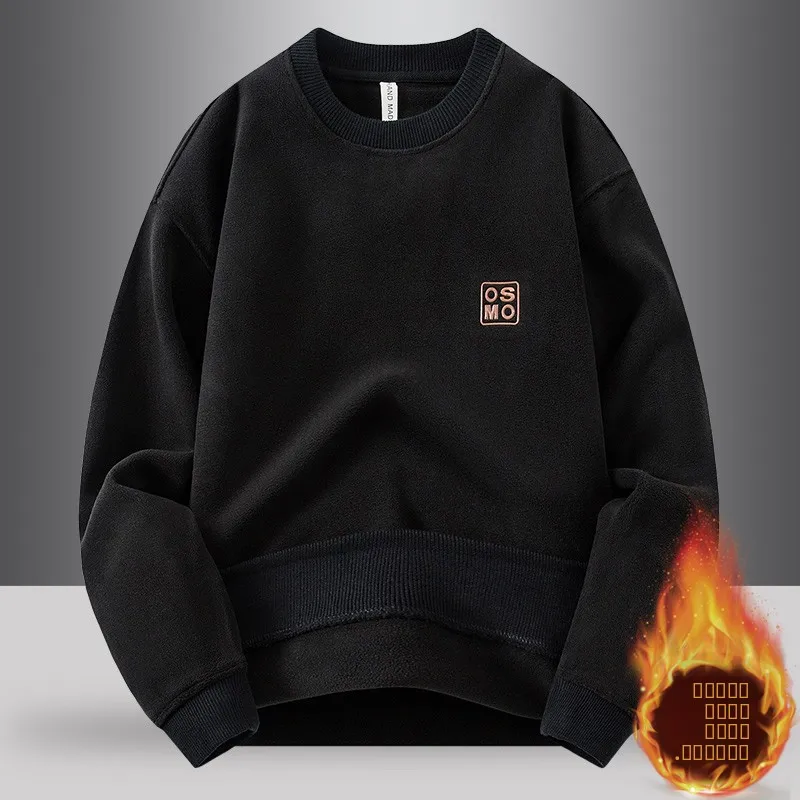 

Мужская толстовка с круглым вырезом и флисовой подкладкой, повседневная, универсальная, осенне-зимняя, новая, износостойкая, молодежная.