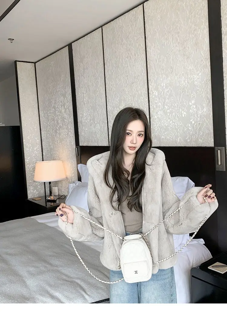 Casacos multicoloridos de pele sintética, casacos femininos de festa modigirl bordados, forro punk gótico, na altura do joelho, casacos boutique com capuz, cristal