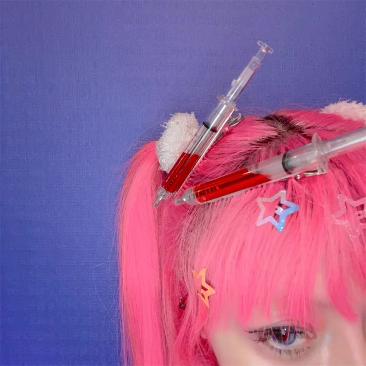 Ins style Y2K Millennium Spice Girl Harajuku Tuku needle cylinder modeling bangs female side clip hairpin