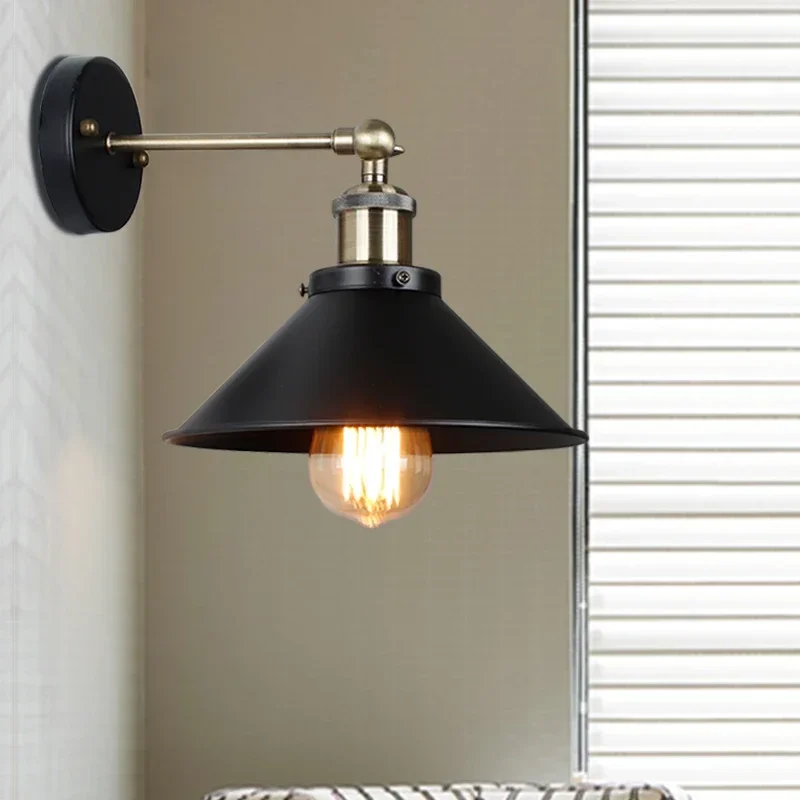 

DINDALLED Vintage Wall Lamp Living Room Bedroom Corridor Entrance Wall Lamp E27 Bracket Light Indoor Lighting Fixtures