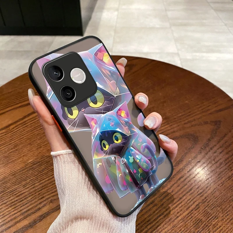 

For Honor 600 Lite Case Cover Honor 600 Lite Capas Bumper DIY Raincoat Black Cat Pattern Design Made Style Fundas Honor 600 Lite
