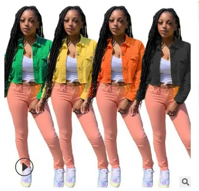 

Women Casual Fashion Rough Edge Short Denim Jacket Jacket Top Women's Clothes Long Sleeve