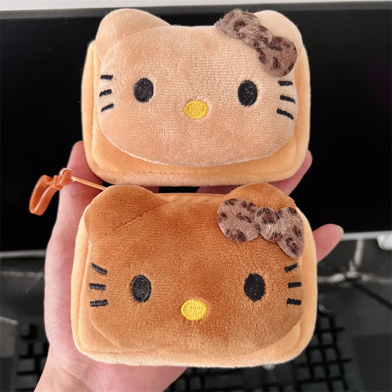 Sanrio hello kitty bolsa de moedas dos desenhos animados kitty gato portátil saco de armazenamento de viagem mini saco chave sacos de cartão fone de ouvido batom saco de armazenamento