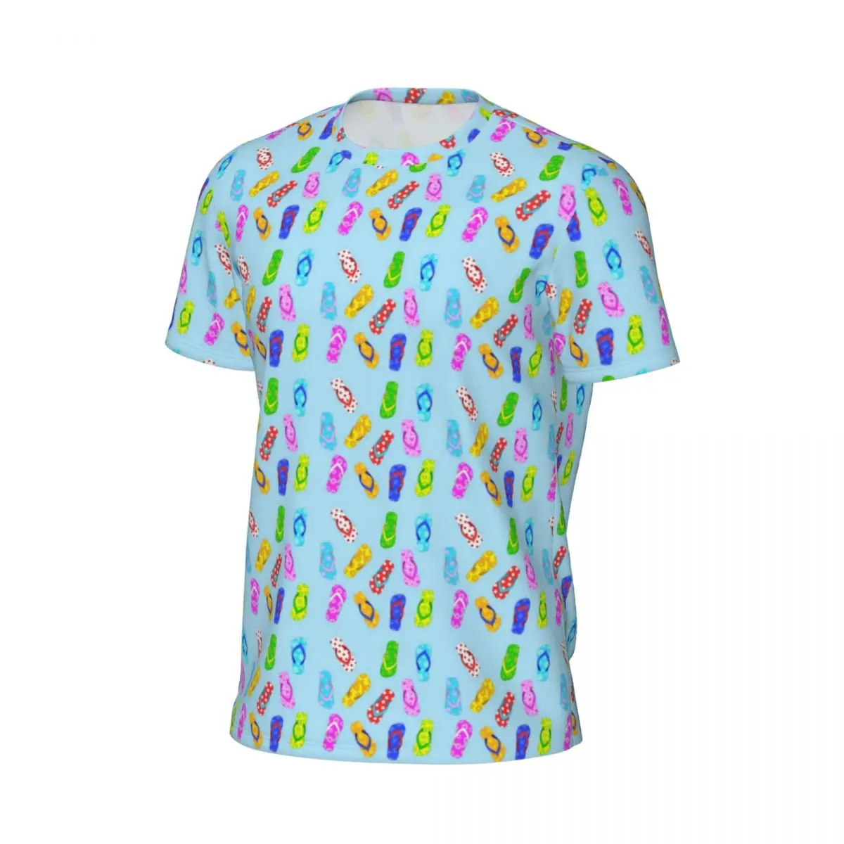 Colorful Vacation Gym T Shirt Summer Flip Flop Pattern Street Style T Shirts Hippie Tshirt For Man Pattern Tops Plus Size