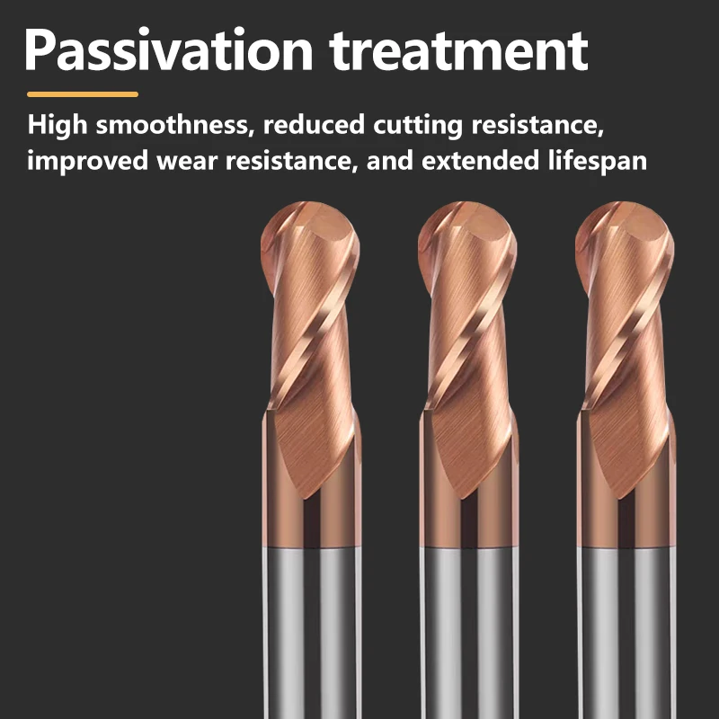 WALTETAP 2F Carbide Ball Nose End Mill Tungsten steel Cutter CNC Router Bit Milling Tool R0.5 R1 R2 R3 R4 R5 R6 Cutting tools