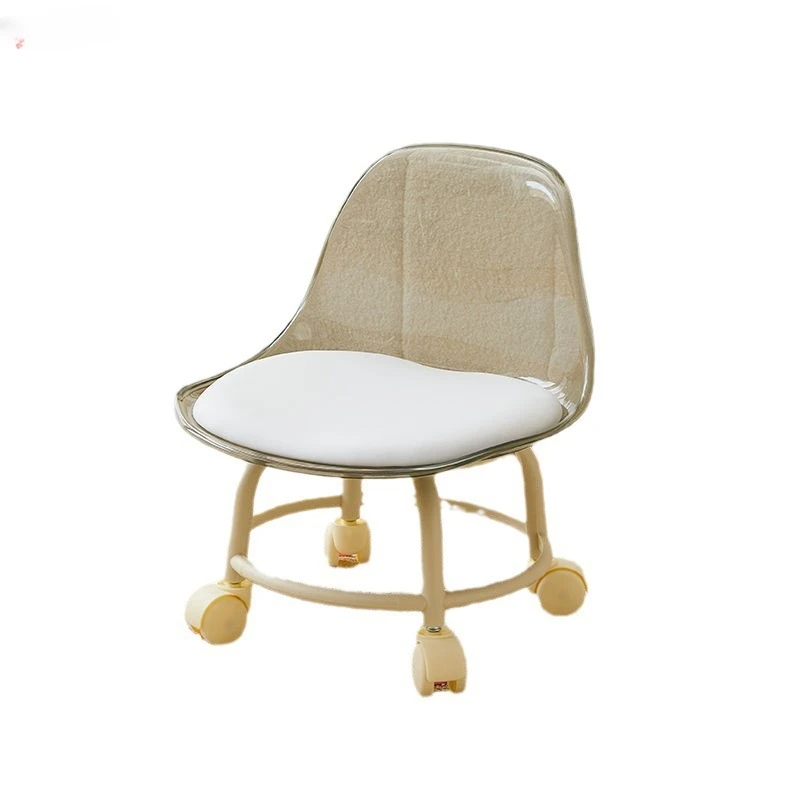 

Acrylic small mute with universal wheel children's toddler net red small chair pulley short stool sewing floor