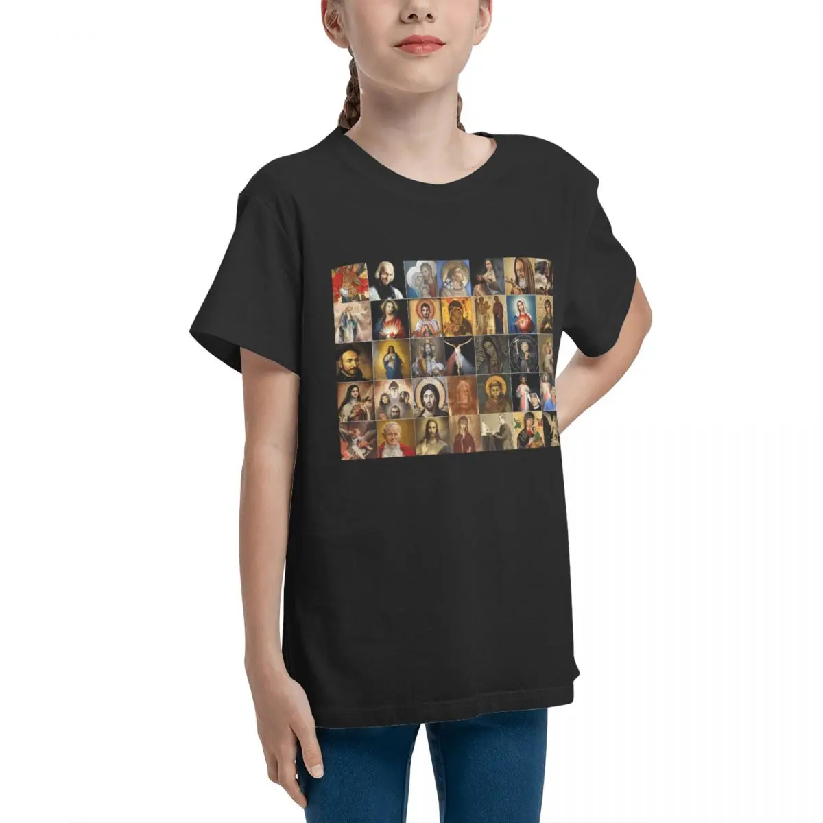 Camiseta básica de manga corta para adolescentes, camiseta fresca de los Santos, Jesús, María, I Trust In You, para el hogar de alto grado, broma divertida