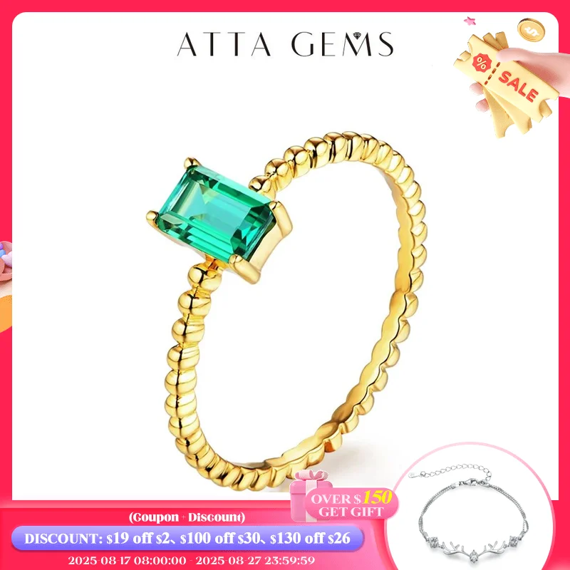 

Женское кольцо из серебра 925 пробы с изумрудом, 6x4 мм