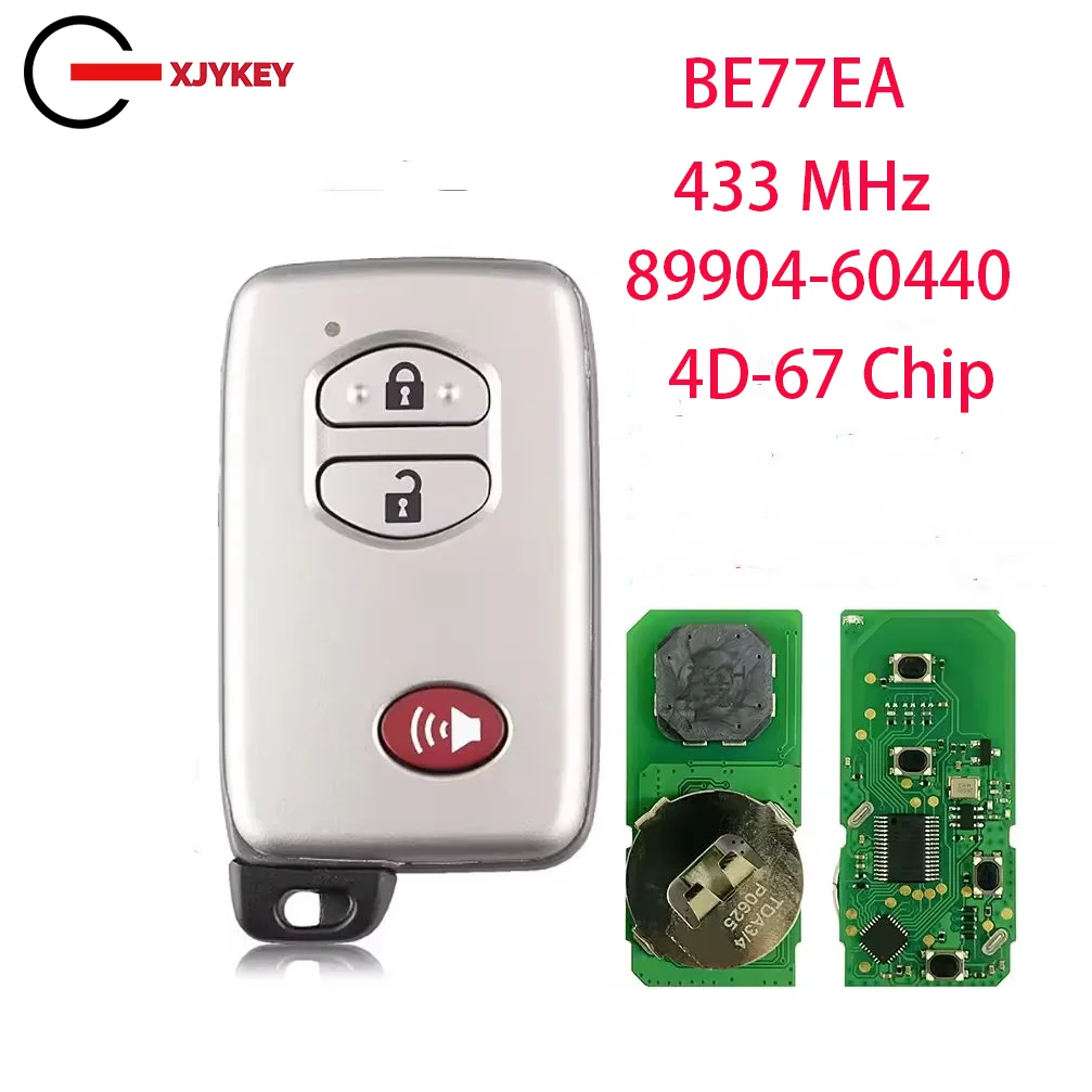 

Aftermarket 3 Button Key For Toyota Land Cruiser 2008+ Smart Key 433 Ask B77EA P1 98 4D-67 Chip 89904-60440 89904-60790