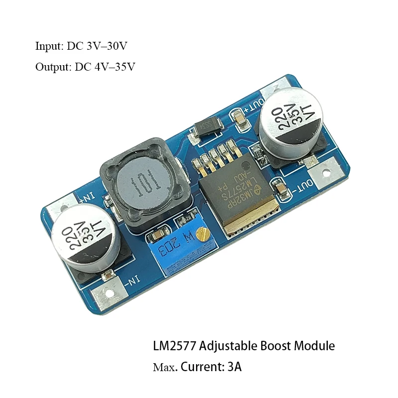 LM2577 DC-DC Boost Module 3-30V to 4-35V Adjustable Power Supply with Digital Display 3A/2.5A Output for Electronics
