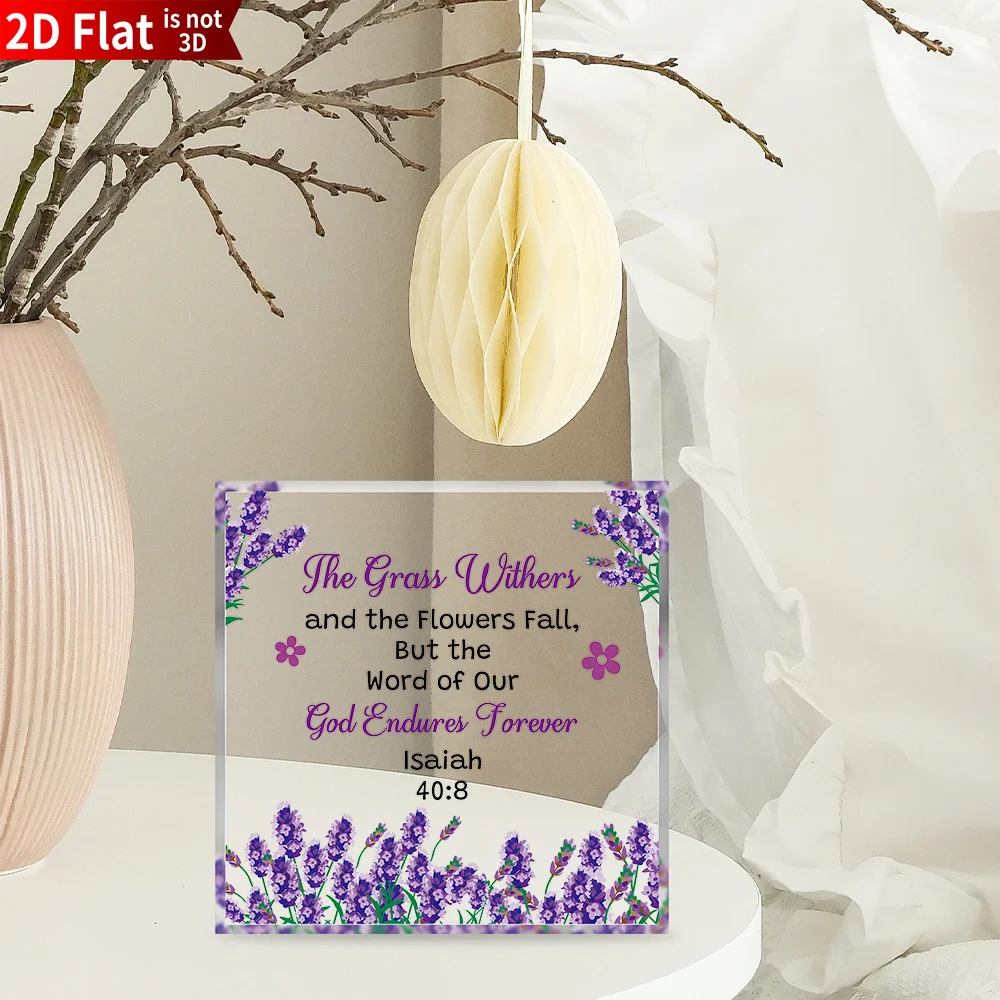 Christian Bible Verse Acrylic Sign, Religious Wall Art for Home Office Desk Decor, Easter Gift for Women