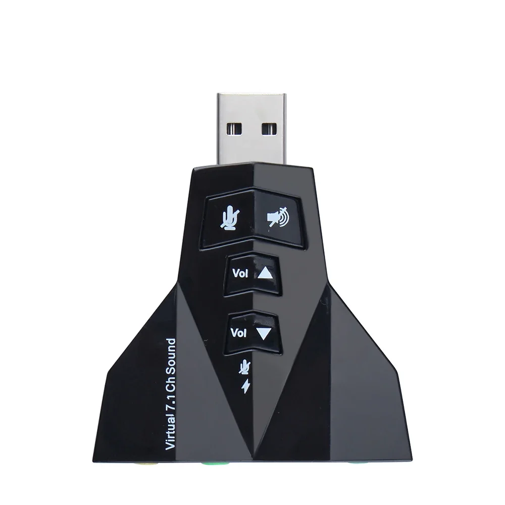 

7.1 Звуковая карта USB Внешний USB-аудио Двойной адаптер USB-разъем 3,5 мм Наушники Микрофон для компьютера Ноутбук Win