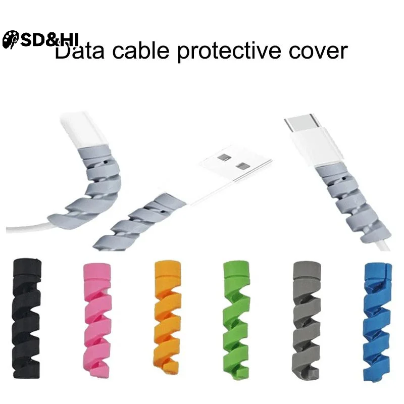 20PCS Silicone Spiral Cable Winder Cable Saver Cover USB Wire Protection For Android Phone Mouse Earphone Date Cord Winder Clip