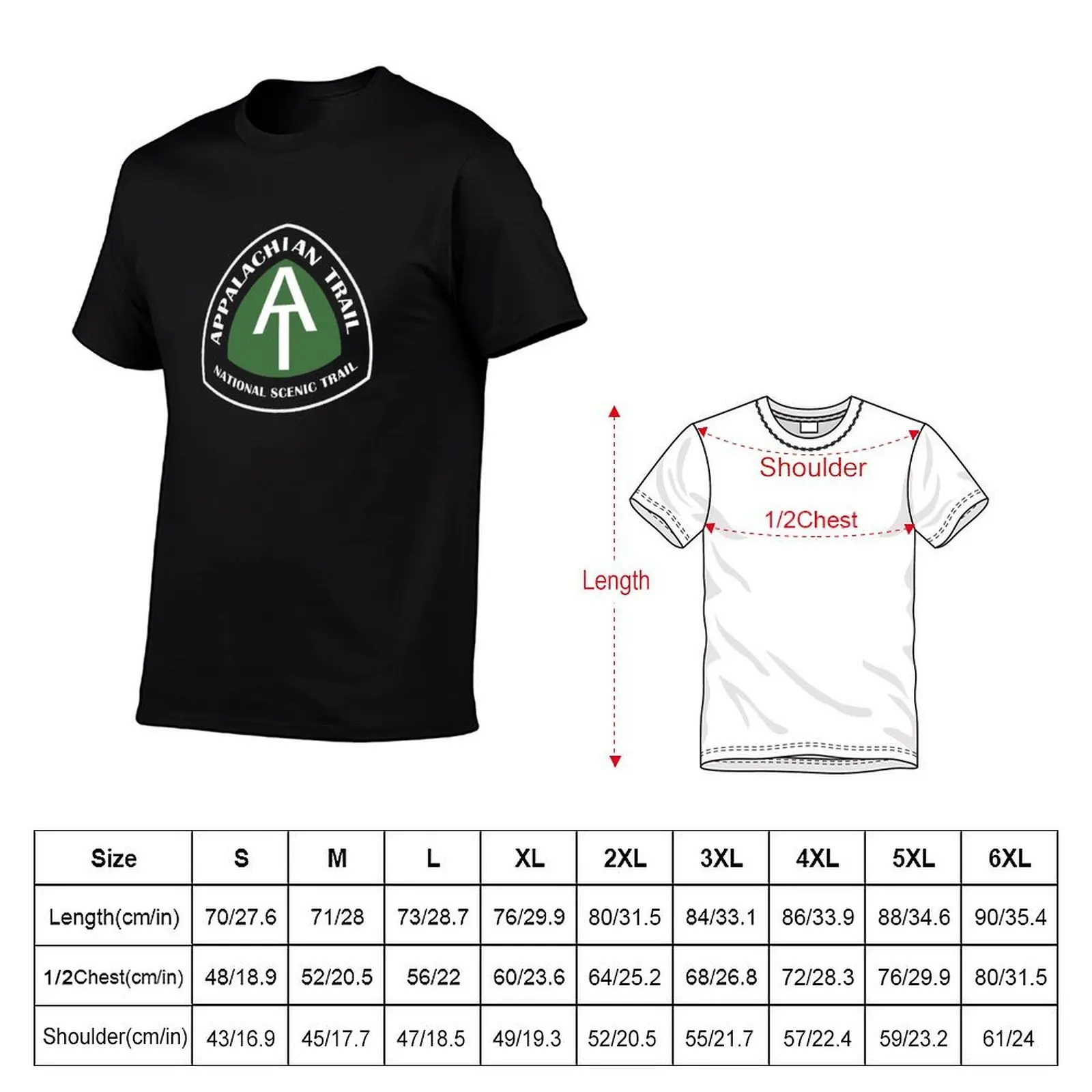 Appalachian Trail Vintage Trail Marker T-Shirt Plus Size Lightweight Tee Shirt