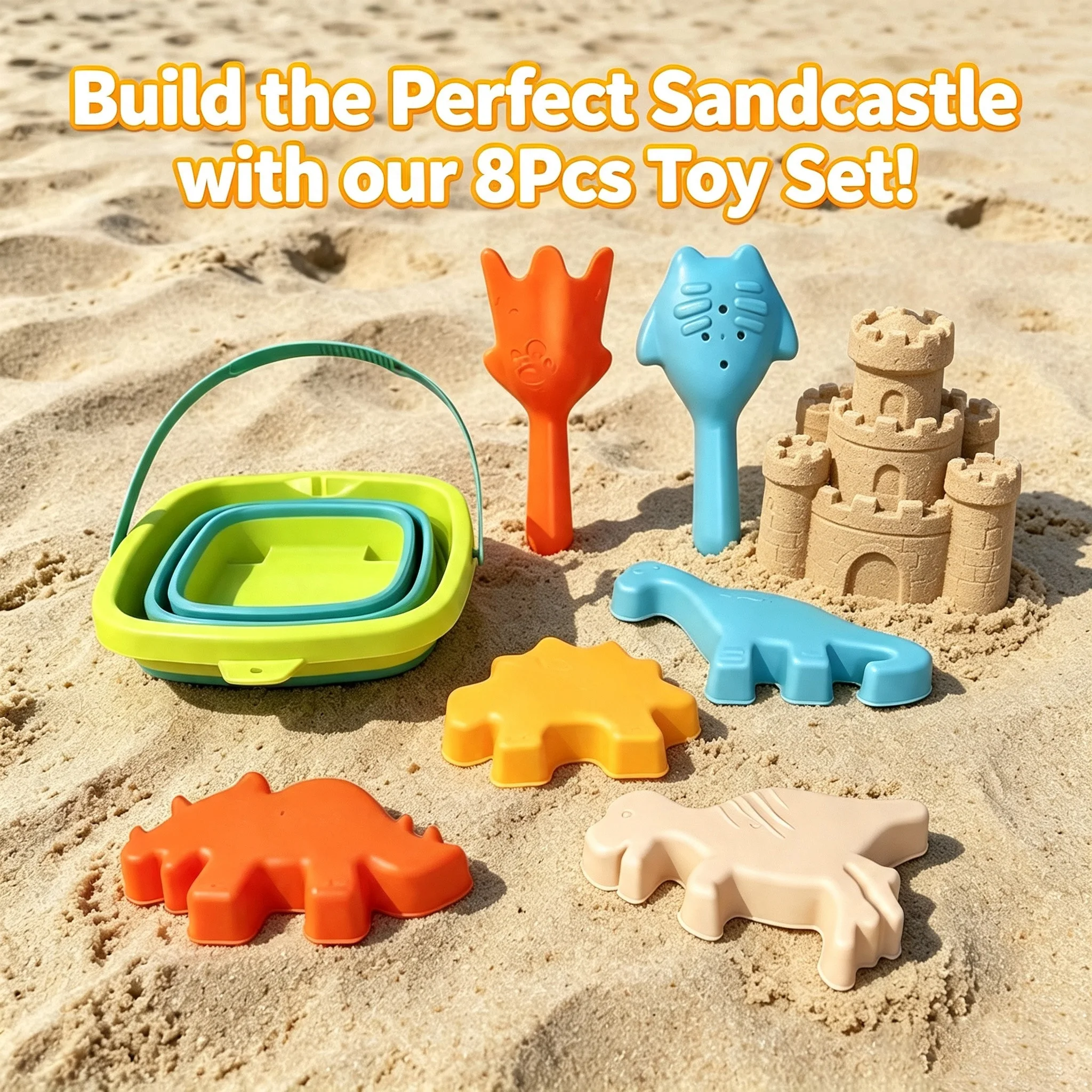 8Pcs Kids Beach Toys Set Colla - Kids Outdoor Sandbox recension och pris
