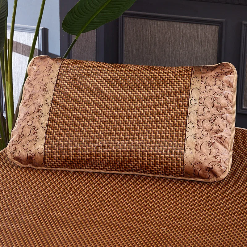 E5 Summer Cool Bamboo Rattan Pillow Cover Cushions Decorative pillows for sofa Adult Health Care 48x72cm Pillow Cover Neck Guard