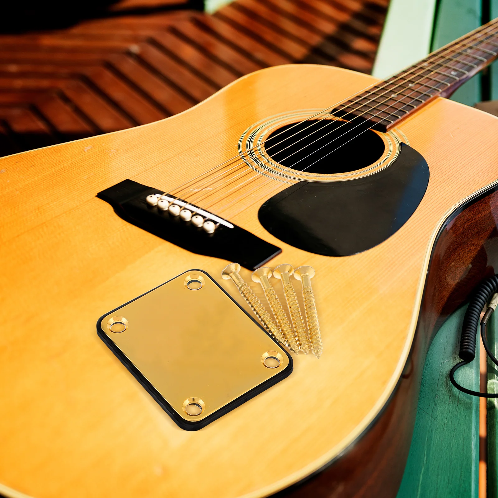 

Guitar Neck Plate Pad Height Adjustable Reinforcement For Electric Bass Acoustic Guitar Parts Joint Connecting Spacer Metal