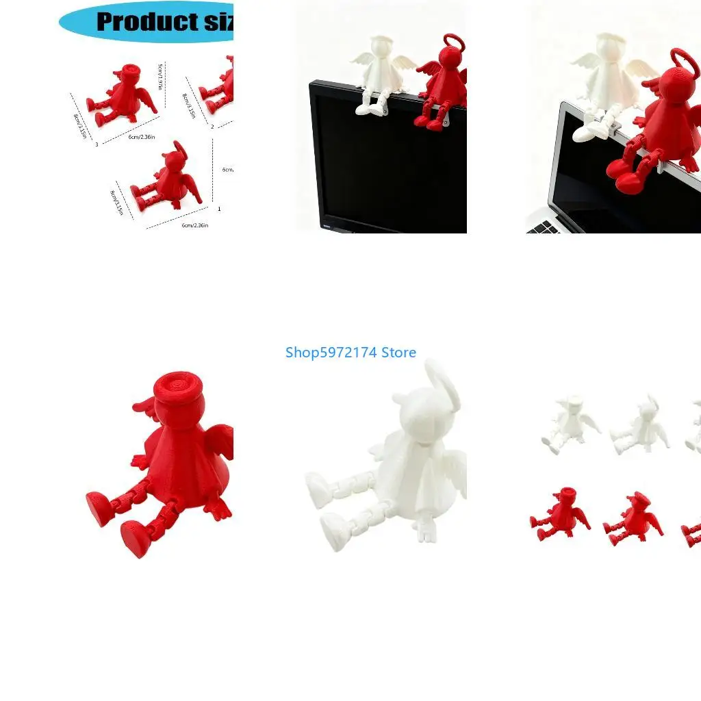 Y3NB Handcrafted 3D Print Angel Sculpture Movable Legs Desktop Shelf Decoration Gift
