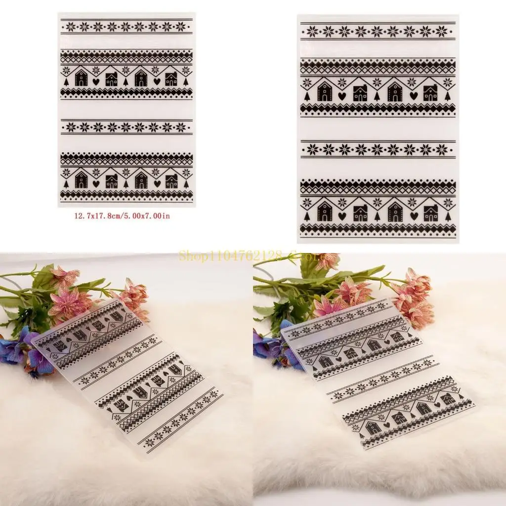 Christmas House Plastic Embossing Folder Stencil Template DIY Craft Making Card best sale,4ew year gift4321