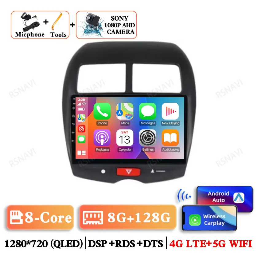 Android 15 Voor Mitsubishi ASX 1 2010 2011 2012-2016 Navigatie Autoradio BT DSP Viedo Speler 5G WIFI Head Unit Stereo Multimedia - afbeelding 1