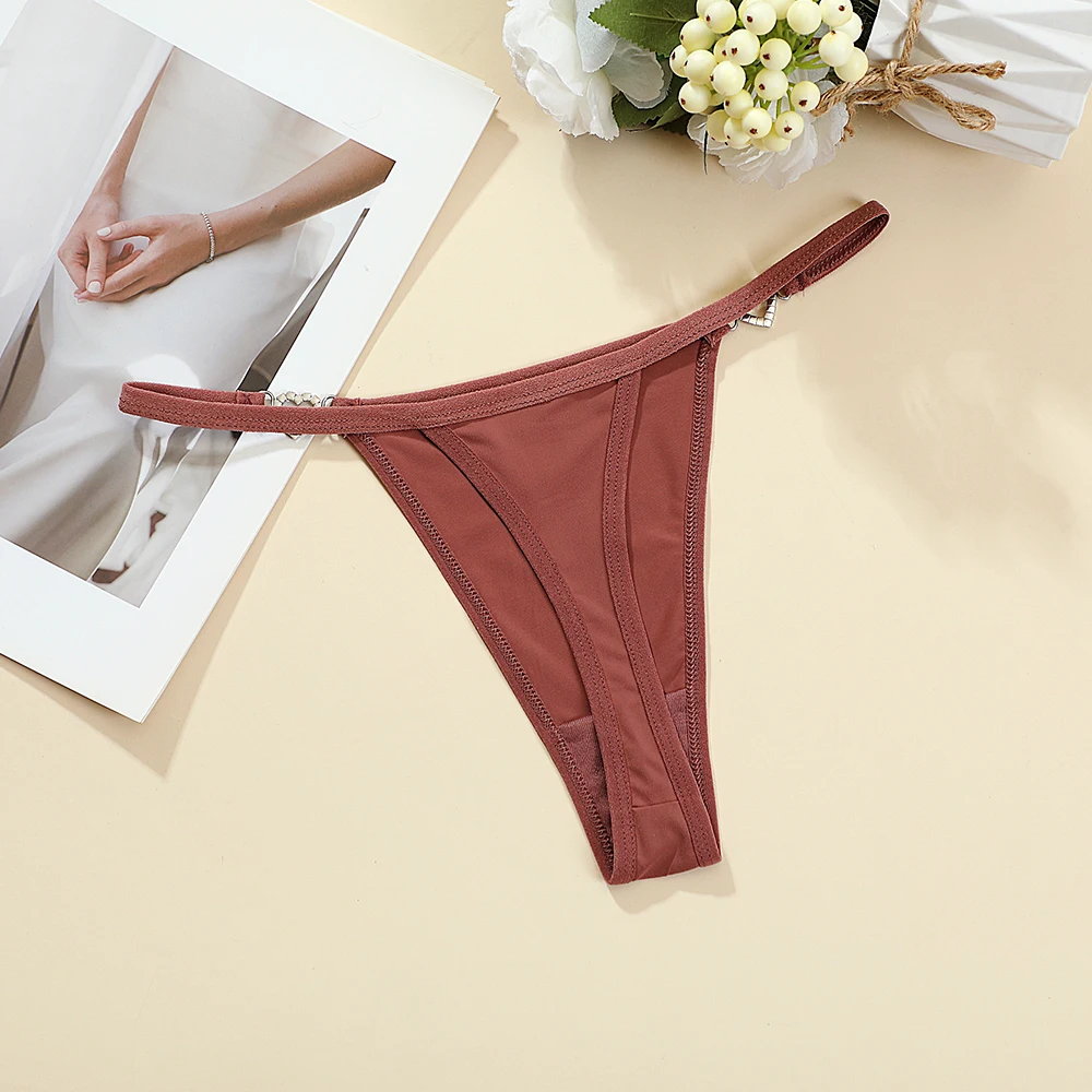 Women Sexy Thongs Low Rise Ladies G-string Heart Decoration Erotic Intimate Lingerie T-Back New Fashion Thongs Crotch Panties image 2