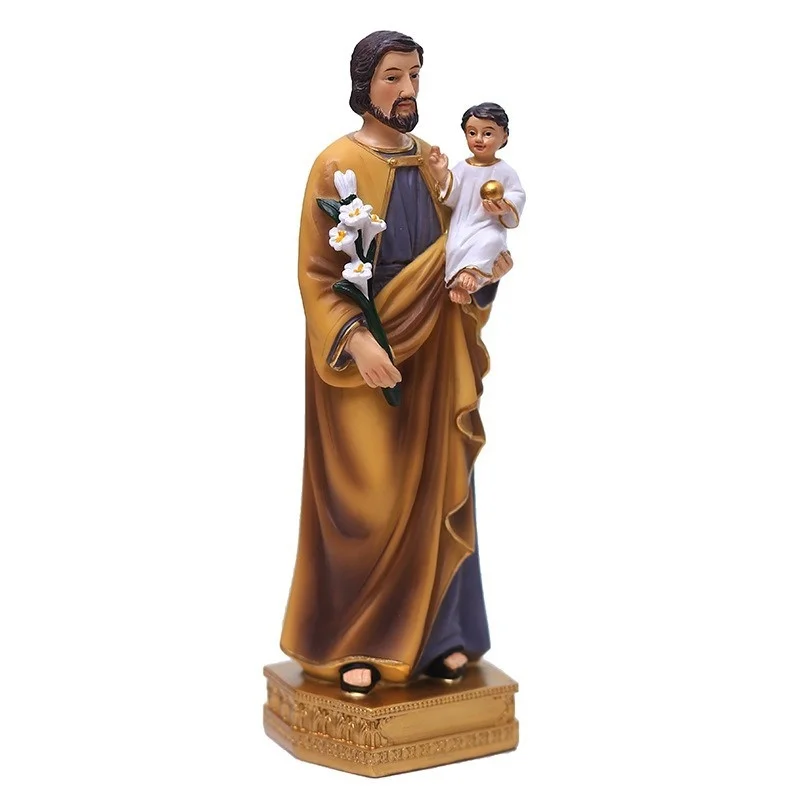 St. Joseph and Child Jesus Statue Figure Catholic Ornaments Church Desktop Decoration Resin Crafts